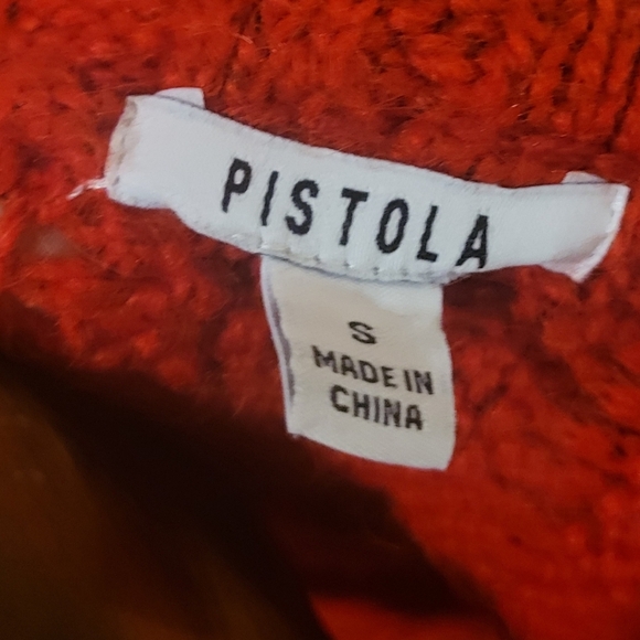 Pistola Adina Alpaca Blend Red Rouge Cropped Sweater Size Small - Picture 5 of 6